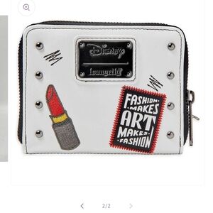Loungefly White and Black Wallet with Lipstick Design